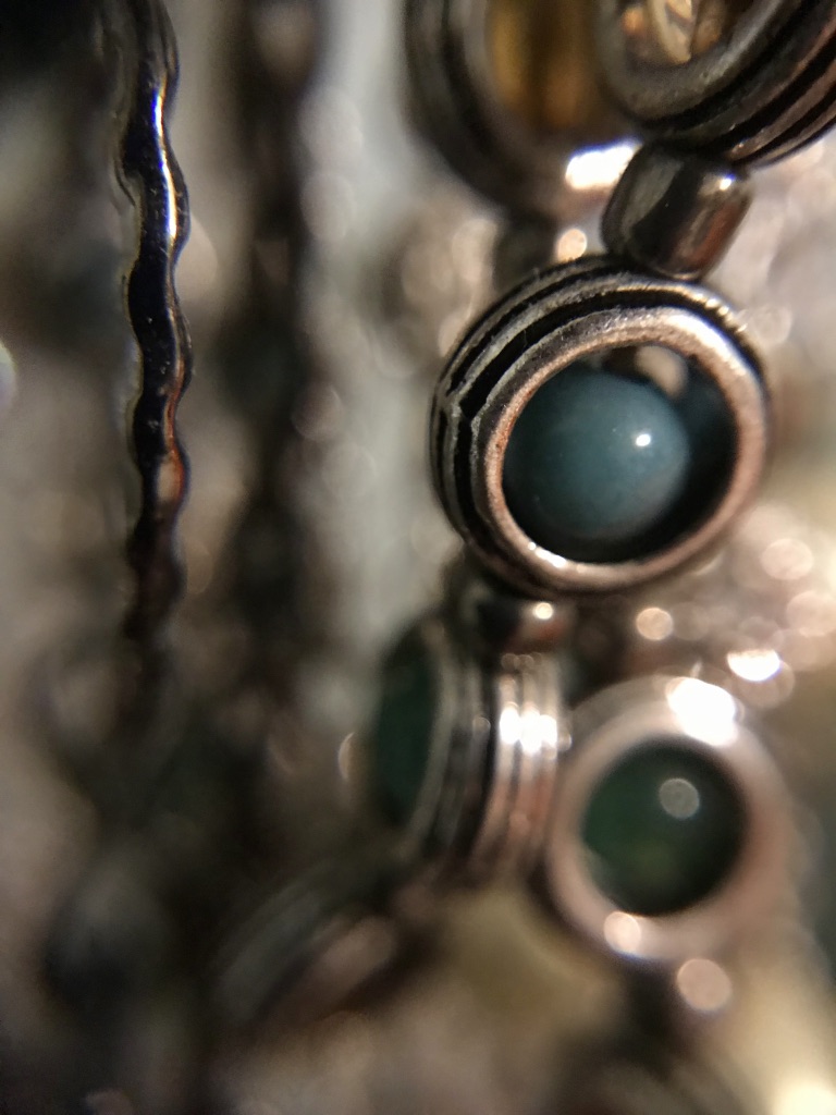 Extreme close up of a necklace